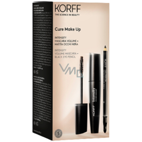 Korff Cure Make Up Intensity Volume Mascara Mascara Black 13,2 ml + Eye Pencil Eye Pencil 01 Black 1,05 g, cosmetic set for women