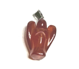Carnelian Angel guardian pendant natural stone hand cut 2 - 2,2 cm, Teach us here and now