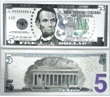 Talisman silver-plated 5 USD note
