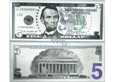 Talisman silver-plated 5 USD note