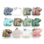 Rose Bear pendant natural stone, hand cut figurine 1,8 x 2,5 x 8 mm, love stone