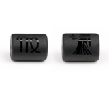 Onyx Virgo zodiac sign, natural stone bracelet pendant, 10 mm 1 piece, life force stone
