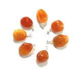 Carnelian Trommel pendant natural stone S, approx. 2 cm, Teach us here and now