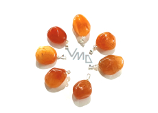 Carnelian Trommel pendant natural stone S, approx. 2 cm, Teach us here and now