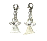 Angel dancing pendant with wings white skirt 14 x 24 mm 1 piece