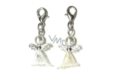 Angel dancing pendant with wings white skirt 14 x 24 mm 1 piece