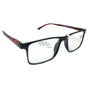 Berkeley Reading dioptric glasses +1.5 plastic black, red checkered side frames 1 piece MC2250