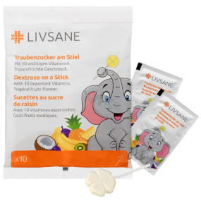 Livsane Grape Sugar Lollipops with 10 vitamins 10 pieces