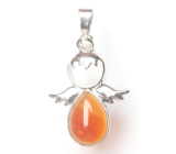 Carnelian Angel guardian pendant natural stone 3,5 x 2,5 mm, Teaching us here and now