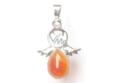 Carnelian Angel guardian pendant natural stone 3,5 x 2,5 mm, Teaching us here and now