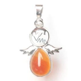 Carnelian Angel guardian pendant natural stone 3,5 x 2,5 mm, Teaching us here and now