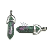 Anyolite / Ruby in Zoisite pendulum hexagon pendant natural stone 41 x 13 mm, relieves in times of sadness
