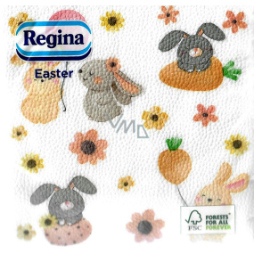 Regina Paper Napkins 1 ply 33 x 33 cm 20 pieces Easter Bunnies and Flowers