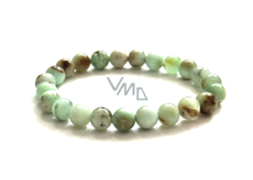 Chrysoprase bracelet elastic natural stone, ball 8 mm / 16 - 17 cm, stone of harmony of family relationships