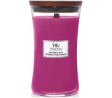 WoodWick Wild Berry & Beets scented candle with wooden wick and lid glass large 609,5 g