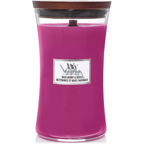 WoodWick Wild Berry & Beets scented candle with wooden wick and lid glass large 609,5 g