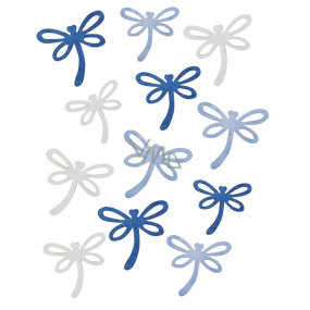 Wooden Dragonflies Blue mix of sizes 12 pieces in bag