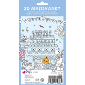 Ditipo Coloring page 3D color and assemble Party with animals 4 sheets 250 x 140 mm