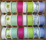 Ditipo Fabric ribbon Spring light green 3 m x 25 mm