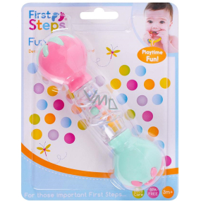 First Steps Fun Rattle Dumbbell Rattle pink-green 15 cm 1 piece