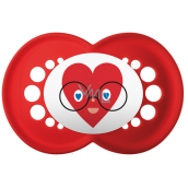 Mam Night silicone orthodontic pacifier 6+ months Red with heart 1 piece