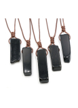 Obsidian pendant adjustable size, stone approx. 3,5 - 5 cm, rope adjustable size approx. 60 - 70 cm, rescue stone