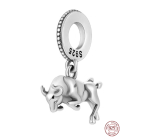 Sterling silver 925 Spain Bull charm, travel bracelet pendant