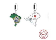 Sterling silver 925 Brazil, travel bracelet pendant