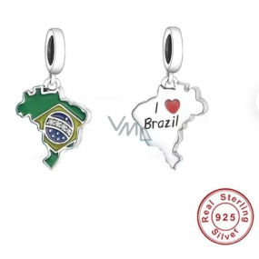 Sterling silver 925 Brazil, travel bracelet pendant