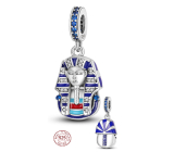 Sterling Silver 925 Egypt Pharaoh Tutankhamun's Charm, travel bracelet pendant