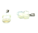 Opalite Frog for happiness pendant synthetic stone approx. 20 x 15 mm, stone of wishes and hope
