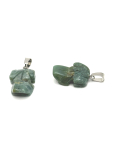 Chalcedony Frog for happiness pendant natural stone approx. 20 x 15 mm, stone of love, joy