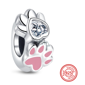 Sterling silver 925 Paw Paws - Beloved Paws, pet bead bracelet