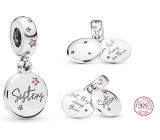 Sterling silver 925 Sisters - you can't always see her, but she's always there, 2in1 family bracelet pendant
