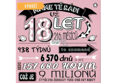 Nekupto card Anniversary 18 years 150 x 150 mm We love you for 18 years pink