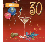 Nekupto card Anniversary 30 years 150 x 150 mm All the best glass