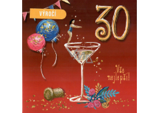 Nekupto card Anniversary 30 years 150 x 150 mm All the best glass