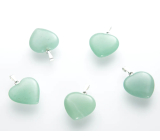 Aventurine Heart Pendant natural stone 20 mm, 1 piece, stone of happiness and prosperity
