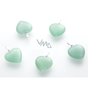 Aventurine Heart Pendant natural stone 20 mm, 1 piece, stone of happiness and prosperity
