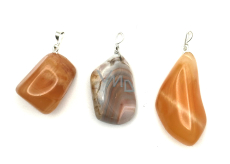 Carnelian Botswana Striped Tumbler Pendant natural stone, 2,2 - 3 cm, 1 piece, Teach us here and now