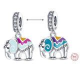 Charm Sterling silver 925 Thermo - Elephant bringing good luck, animal bracelet pendant