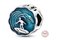 Sterling silver 925 Surf - for surfers, bead for bracelet sport