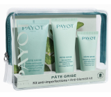 Payot Pate Grise Nettoayante foaming gel 50 ml + Gel Matifiant Anti-imperfections daily mattifying gel 30 ml + Charbon Masque absorbent mattifying black mask 15 ml, cosmetic set for combination to oily skin