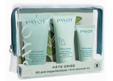 Payot Pate Grise Nettoayante foaming gel 50 ml + Gel Matifiant Anti-imperfections daily mattifying gel 30 ml + Charbon Masque absorbent mattifying black mask 15 ml, cosmetic set for combination to oily skin