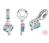 Sterling silver 925 Murano glass tree of belonging, nature bracelet pendant