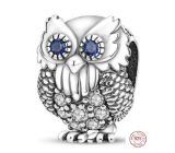 Charm Sterling silver 925 Owl - owl, wisdom, science, knowledge, bead on bracelet animal
