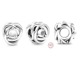 Charm Sterling silver 925 Infinity circle of eternity April white - clear, bead for bracelet