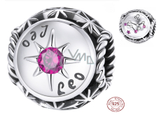 Charm Sterling silver 925 Zodiac sign, cubic zirconia Leo, bead for bracelet