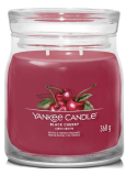Yankee Candle Black Cherry - Ripe cherry scented candle Signature medium glass 2 wicks 368 g