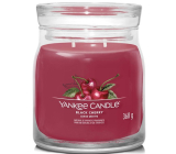 Yankee Candle Black Cherry - Ripe cherry scented candle Signature medium glass 2 wicks 368 g